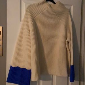 Tory Burch sport sweater with blue cuff bell sleeves